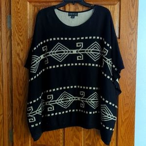 Short sleeve poncho style sweater